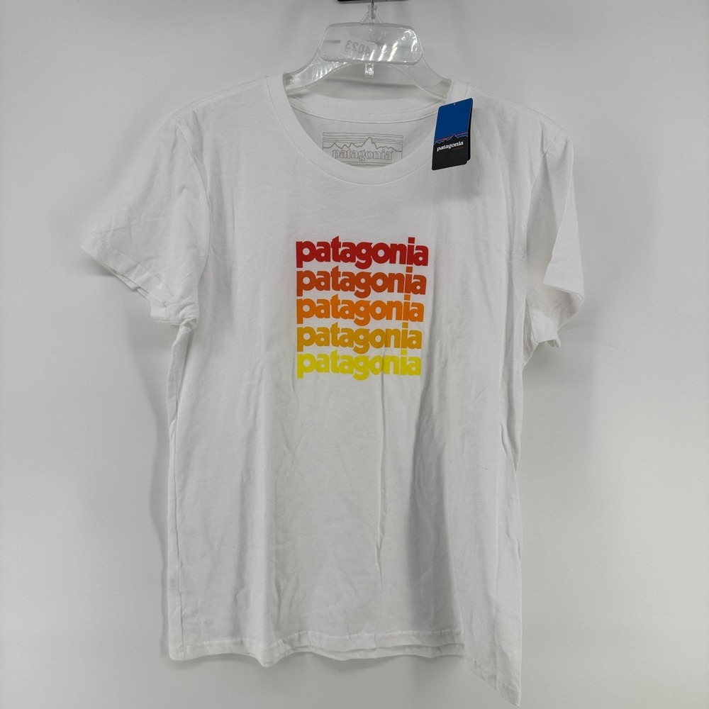 NWT Patagonia Womens Sun T-Shirt Large White Classic Boy Fit #59670